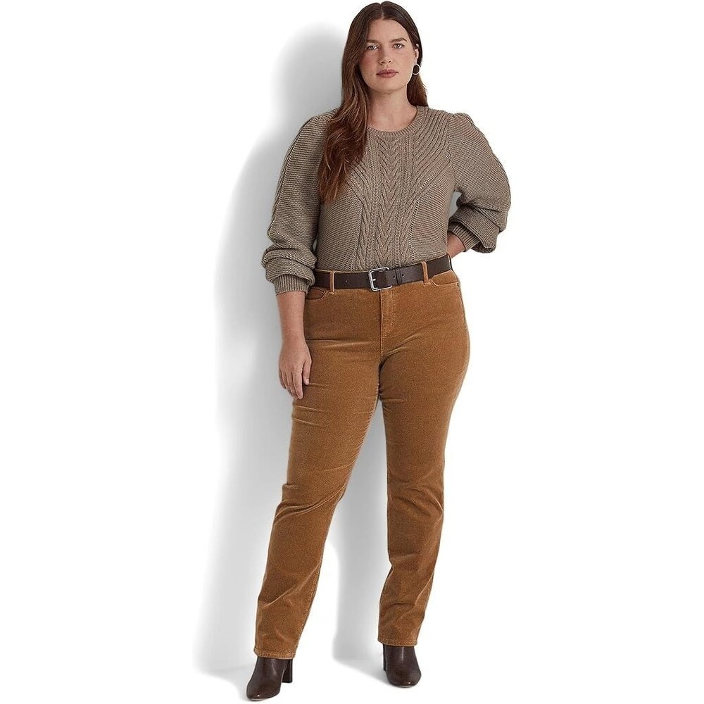 Lauren Ralph Lauren Women's Stretch Corduroy Mid-Rise Straight Legs Pants 16/33